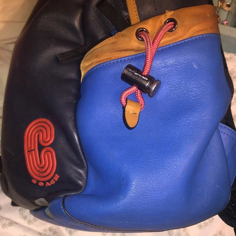 Coach Backpack Authentic Blue/Tan/Red G2061 2 Straps Men's Style